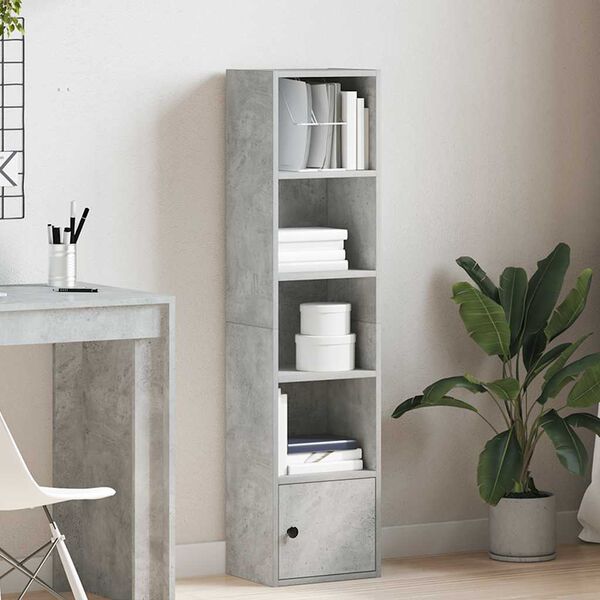 vidaXL Libreria Grigio Cemento 31x24x127 cm in Legno Multistrato