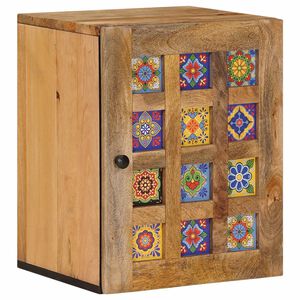 vidaXL Mobile Appeso da Bagno Naturale 38 x 33 x 48 cm