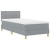 vidaXL Letto a molle con materasso Grigio chiaro 90 x 200 cm Tessuto