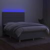 vidaXL Letto a Molle Materasso e LED Grigio Chiaro 140x200 cm Tessuto
