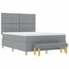 vidaXL Letto a molle con materasso Grigio chiaro 140 x 190 cm Tessuto
