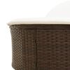vidaXL Lettino Prendisole con Cuscini Marrone in Polyrattan