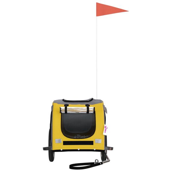 vidaXL Rimorchio da Bici per Animali Giallo e Grigio Oxford e Ferro