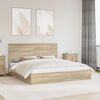 vidaXL Letto con Contenitore con testiera Rovere Sonoma 180 x 200 cm