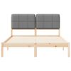 vidaXL Letto con Testiera Rivestita Grigio chiaro 135 x 190 cm