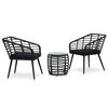 vidaXL Set da Bistrot 3 pz in Polyrattan Nero