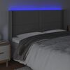 vidaXL Testiera a LED Grigio 183x16x118/128 cm in Similpelle