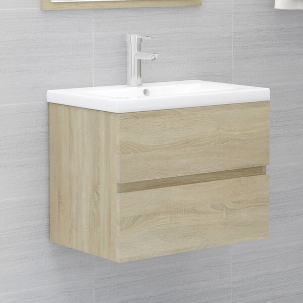 vidaXL Mobile Lavabo Rovere Sonoma 60x38,5x45 cm in Legno Multistrato