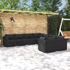 vidaXL Set Divani da Giardino 8 pz con Cuscini in Polyrattan Nero