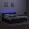 vidaXL Letto a Molle con Materasso e LED Nero 160x200 cm in Tessuto