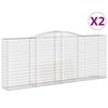 vidaXL Cesti Gabbioni ad Arco 2 pz 400x50x160/180 cm Ferro Zincato