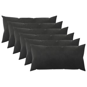 vidaXL Cuscino con cuscino HEERLEN 6 pz Nero Velluto