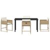 vidaXL Set da Pranzo per Giardino con cuscino 5 pcs Beige polyrattan