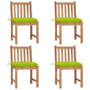 vidaXL Sedie da Giardino 4 pz con Cuscini in Legno Massello di Teak
