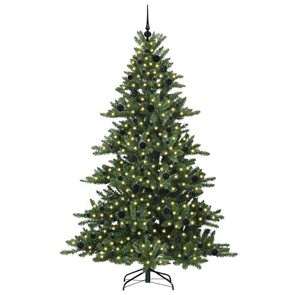 vidaXL Albero di Natale Artificiale con Rami Pieghevoli Verde 210 cm