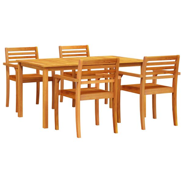 vidaXL Set da Pranzo per Giardino 5 pcs Marrone