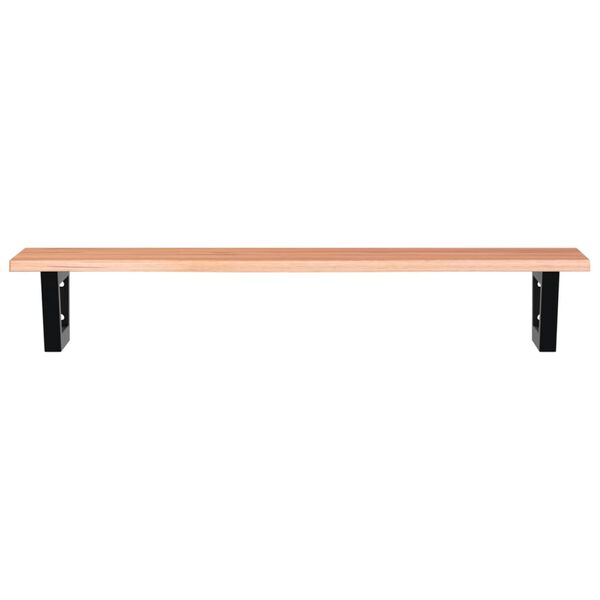 vidaXL Ripiano a Parete per Lavabo in Acciaio e Massello di Rovere