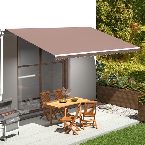 vidaXL Tessuto di Ricambio per Tenda da Sole Marrone 5x3 m