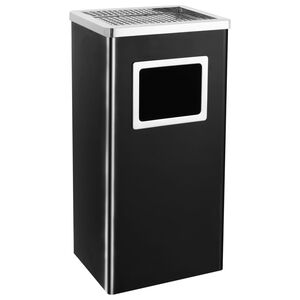 vidaXL Pattumiera con Posacenere 45 L in acciaio nero