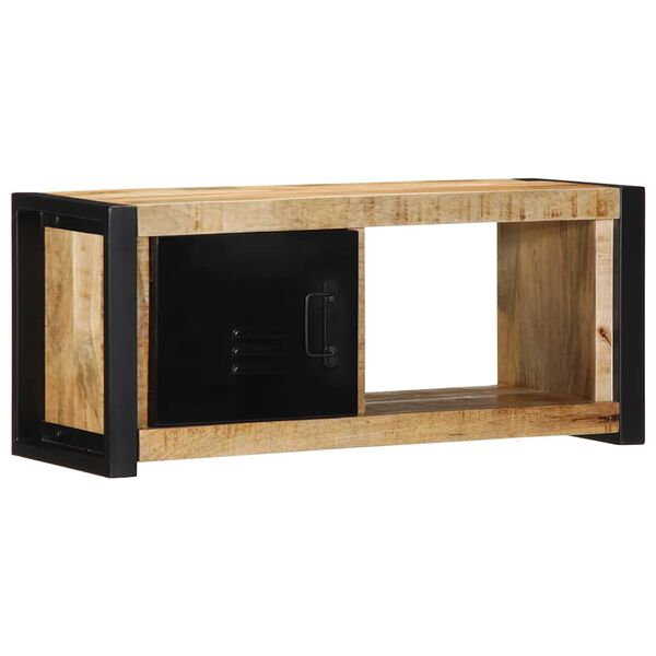 vidaXL Mobile Porta TV 80x30x35 cm in Legno Massello di Mango Grezzo