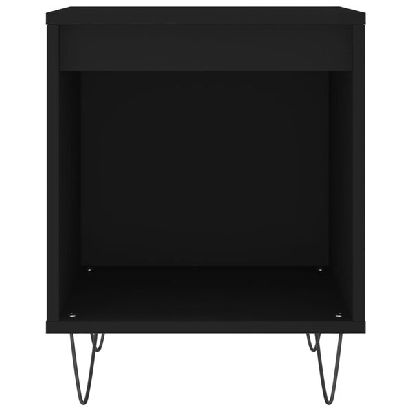 vidaXL Comodino Nero 40x35x50 cm in Legno Multistrato