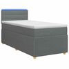 vidaXL Letto box spring con materasso Grigio Scuro 90 x 190 cm Tessuto