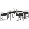 vidaXL Set da Pranzo per Giardino 5 pcs Nero polyrattan