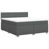 vidaXL Letto box spring con materasso Grigio Scuro 140 x 190 cm