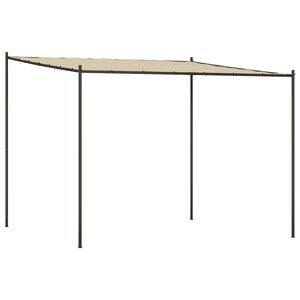 vidaXL Gazebo Beige 3x3 m 180 g/m&sup2; Tessuto e Acciaio