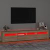 vidaXL Mobile Porta TV con Luci LED Rovere Sonoma 210x35x40 cm
