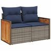 vidaXL Set Divani Giardino 8 pz con Cuscini Marrone Polyrattan Acacia