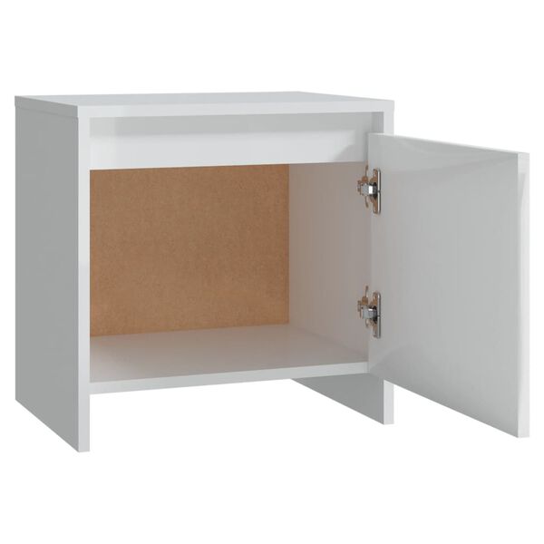 vidaXL Comodino Bianco Lucido 45x34x44,5 cm in Truciolato