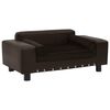 vidaXL Divano per Cani Marrone 81x43x31 cm in Peluche e Similpelle