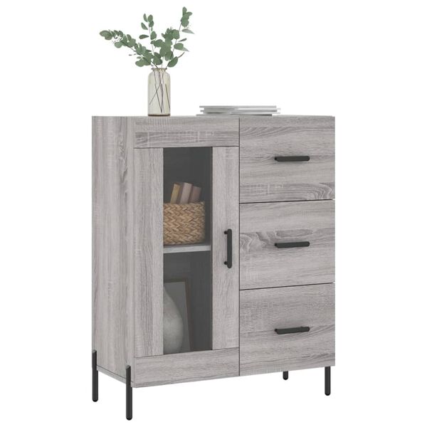 vidaXL Credenza Grigio Sonoma 69,5x34x90 cm in Legno Multistrato