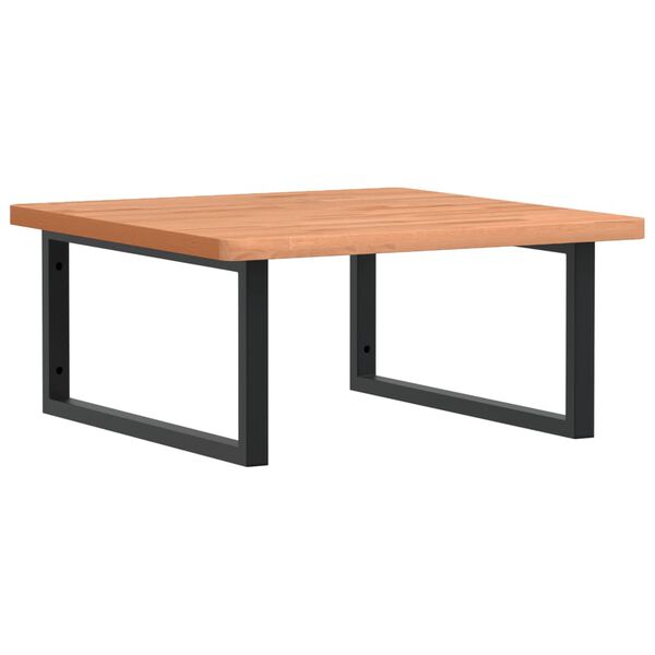 vidaXL Ripiano a Parete per Lavabo in Acciaio e Massello di Faggio