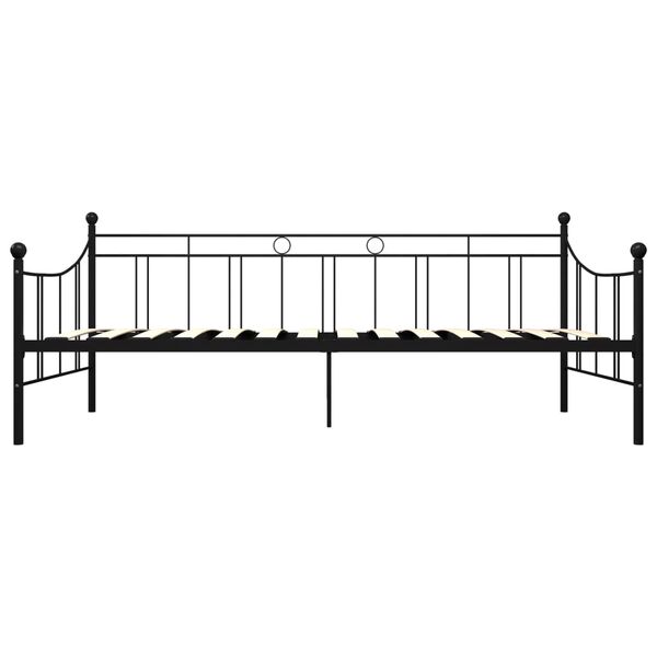 vidaXL Telaio Divano Letto Nero in Metallo 90x200 cm