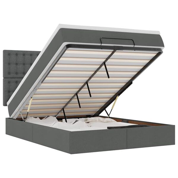 vidaXL Struttura Letto Pouf con Materasso 140x190 cm in Tessuto