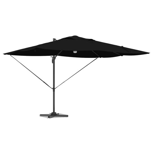 vidaXL Parasol Roma a braccio Nero e Nero 352 x 251 x 265 cm