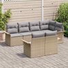 vidaXL Set Divano da Giardino con cuscino 7 pcs Beige polyrattan