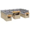 vidaXL Set Divano da Giardino 10 pz con Cuscini Beige in Polyrattan