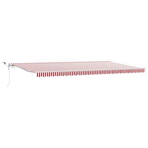 vidaXL Tenda retrattile Rosso e Bianco 600 &times; 300 cm Poliestere