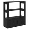 vidaXL Credenza Rovere nero 30 x 80 x 90 cm Legno multistrato