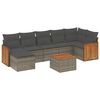 vidaXL Set Divano da Giardino 8 pz con Cuscini Grigio in Polyrattan