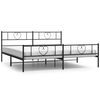 vidaXL Giroletto con Testiera e Pediera Metallo Nero 200x200 cm