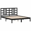 vidaXL Giroletto Nero in Legno Massello 160x200 cm