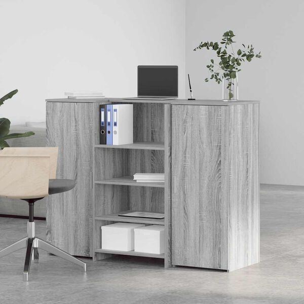 vidaXL Banco Reception Grigio Sonoma 135x50x103,5 cm Legno Multistrato