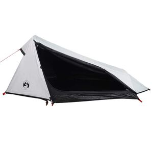 vidaXL Tenda Campeggio a Tunnel 1 Persona Bianca Tessuto Impermeabile