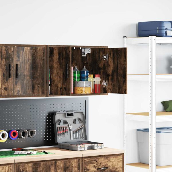 vidaXL Pensile per Garage Rovere Fumo in Legno Multistrato