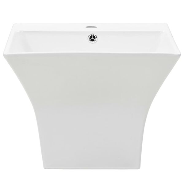 vidaXL Lavabo a Parete in Ceramica Bianco 500x450x410 mm