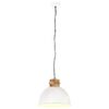vidaXL Lampada Soffitto Industriale Bianca Rotonda 50 cm E27 in Mango